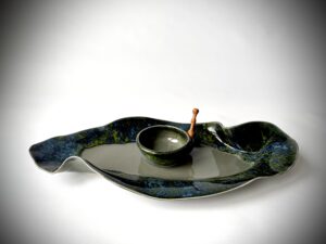 FUNKY PLATTER & DIP POT SET (FOREST FLOOR)